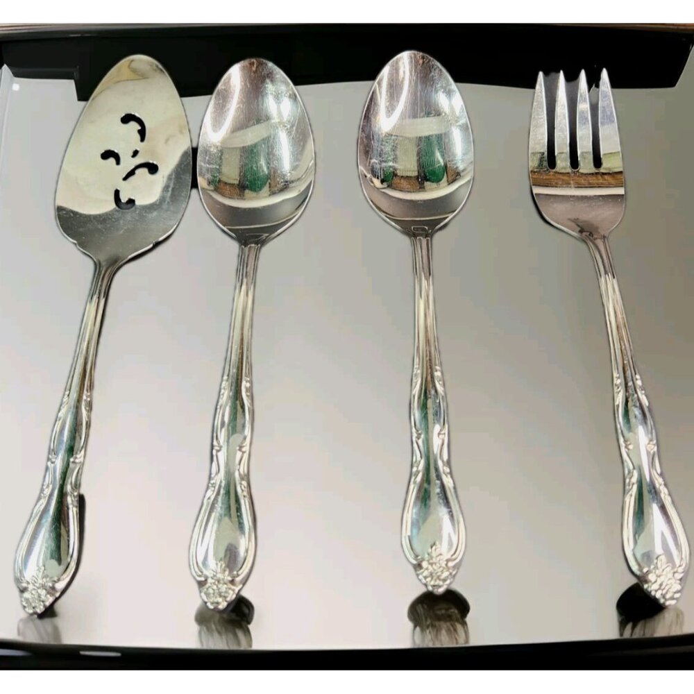 Oneida x4 Serving Pieces Montclair Floral Tip  Wm. A. Rogers Discontinued READ